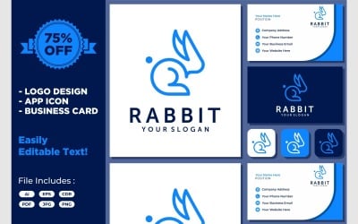Простий кролик абстрактний кролик логотип