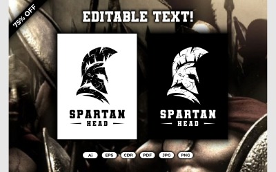 Spartaanse krijger helm logo ontwerp
