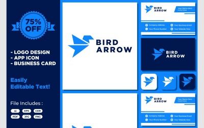 Bird Arrow Fly Framgång Modern Logotyp