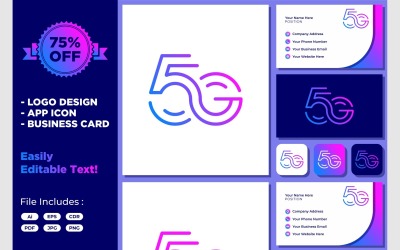 5G snelheid internet innovatie logo ontwerp