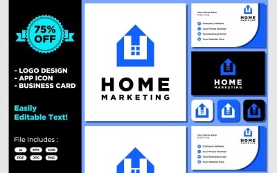 Home Arrow House Sucesso Logotipo Simples