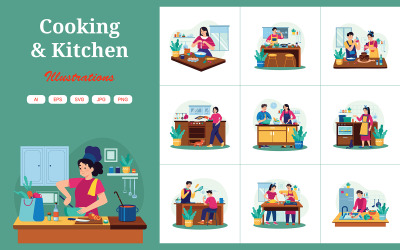 M638_Matlagning &amp;amp; kök Illustration Pack