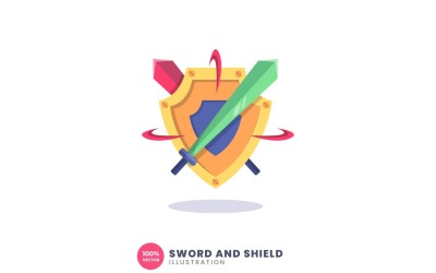 Ilustración de espada y escudo