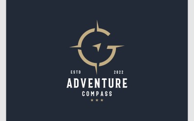 Letter G Compass Navigation Adventure Logo