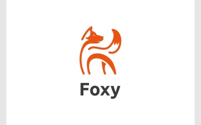 Logo a forma unica astratta Fox