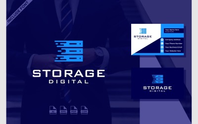Logo de technologie numérique de base de données de serveur de stockage