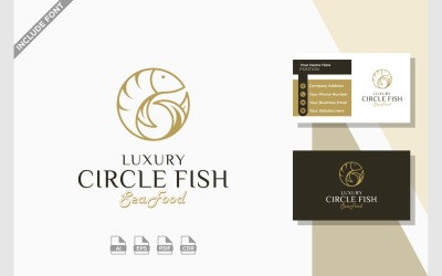 Luksusowe minimalistyczne logo Fish Circle