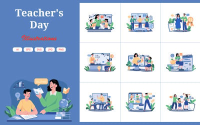 M602_Teacher&amp;#39;s Day-illustratiepakket