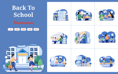 M610_Pakiet ilustracji „Powrót do szkoły”.