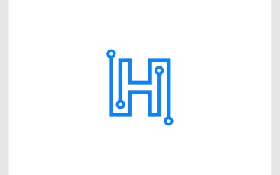 Bokstaven H Kretsteknologi Logotyp