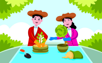 Ilustracja wektorowa zawodu ogrodnika