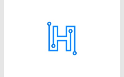 H harfi devre teknolojisi logosu