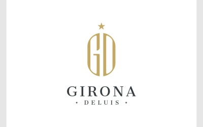 Harf GD Baş Harfleri Altın Lüks Logo