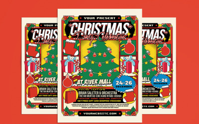 Karácsonyi ünnep ünnepe szórólap sablon