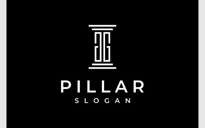 Letter GG Initials Pillar Law Logo