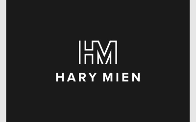 Letter H M Initials Simple Logo
