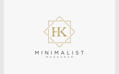 Lettera HK iniziali logo di lusso in oro