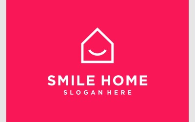 Logo szczęśliwego domu uśmiechniętego domu