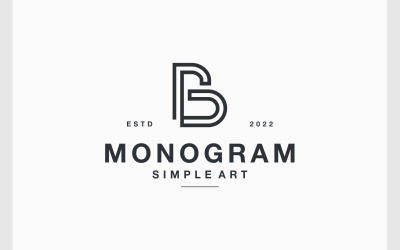 Logotipo de monograma simple de letra GB BG
