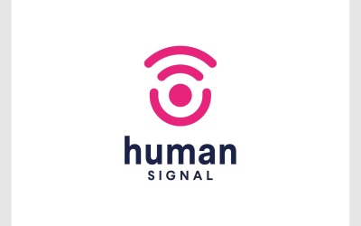 Logotipo inalámbrico de señal de personas humanas