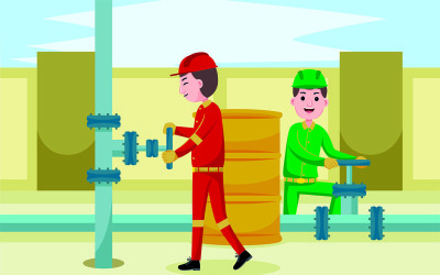 Ilustracja wektorowa zawód górnika naftowego