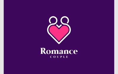 Pareja Amor Citas Logotipo Romántico