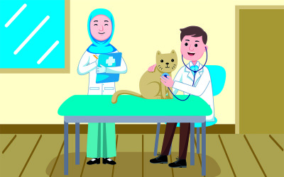 Illustration vectorielle de profession vétérinaire