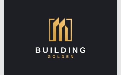 Здание Квартира Золотой Роскошный Логотип