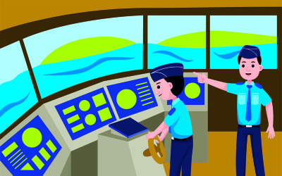 Ilustracja wektorowa zawodu straży przybrzeżnej
