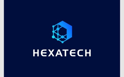 Digitales Logo für Hexagon-Startup-Technologie
