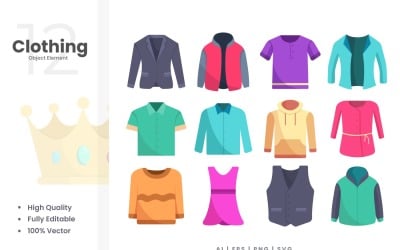 12 Clothing Vector Element Set