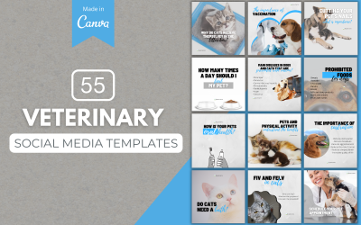 55 modèles Canva vétérinaires pour les médias sociaux