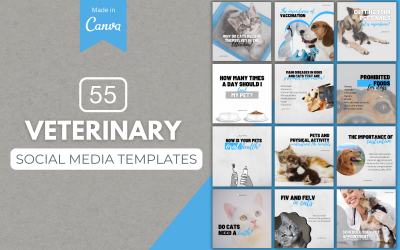 55 Veterinárních šablon Canva pro sociální média