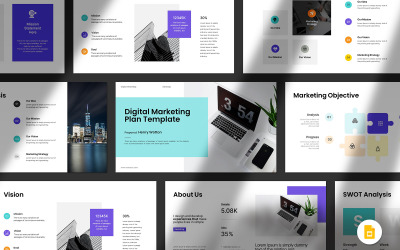 Modelo Googleslide de Plano de Marketing Digital