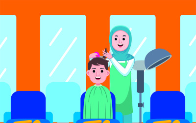 Illustration vectorielle de la profession de coiffeur