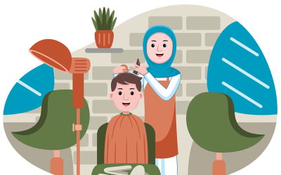 Hårstylist vektorillustration