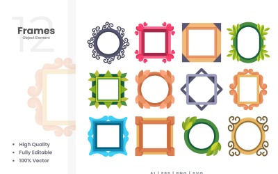 12 snímků vektorové sada prvků