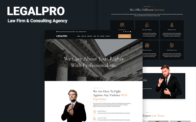 Legalpro - Advokatbyrå &amp;amp; Konsultbyrå Landing Page HTML5 Mall