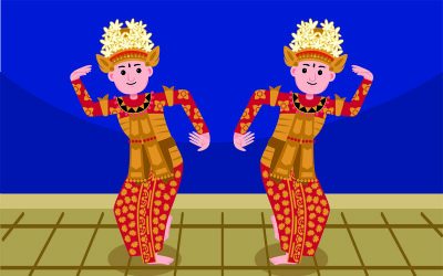 Ilustración de Vector de profesión de bailarina tradicional