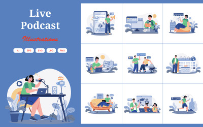 M598_ Live Podcast Illustration Pack 2