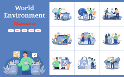 M599_ Paquete de ilustraciones del medio ambiente mundial 2