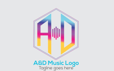 Plantilla de logotipo de música A &amp;amp; D