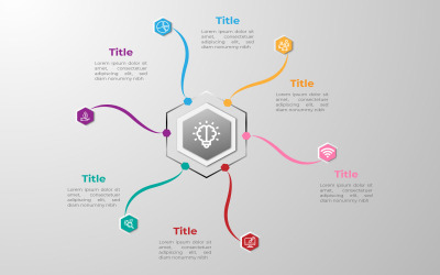 Çiçek stili vektör infografik eleman şablonu tasarımı.