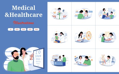 M558_Pacchetto illustrazioni mediche e sanitarie