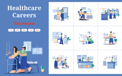 M568_Illustrationspaket für Karrieren im Gesundheitswesen