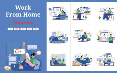 M573_Work From Home-illustratiepakket