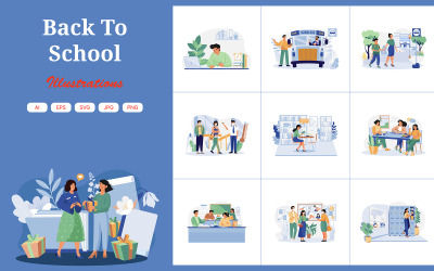 M596_ Zurück zur Schule Illustrationspaket 2