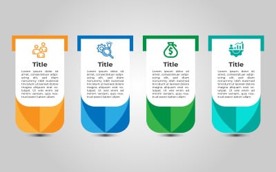 Progettazione di elementi infografici vettoriali in quattro fasi.