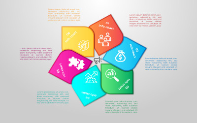 Six step vector info chart template design