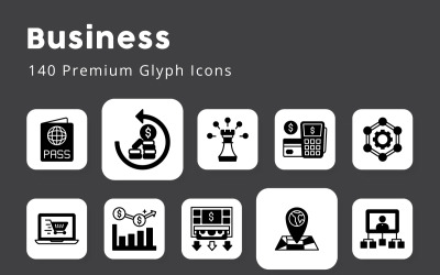 Business 140 Premium Glyph icons